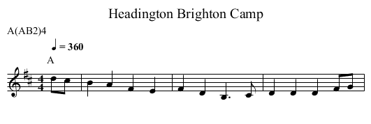 Brighton Camp, Headington - staff notation