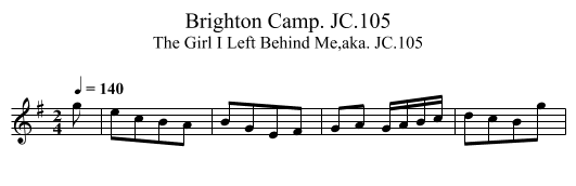 Brighton Camp. JC.105 - staff notation