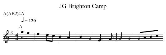 Brighton Camp, JG - staff notation