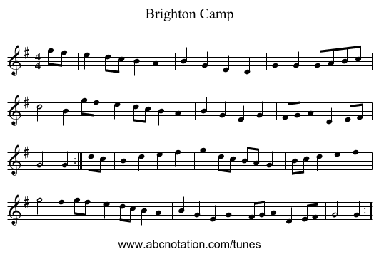 Brighton Camp - staff notation