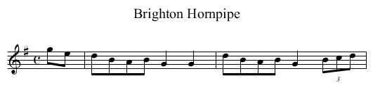 Brighton Hornpipe - staff notation