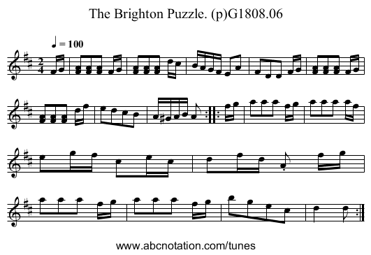 Brighton Puzzle. (p)G1808.06, The - staff notation