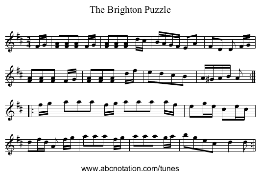 Brighton Puzzle, The - staff notation