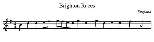 Brighton Races - staff notation