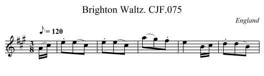 Brighton Waltz. CJF.075 - staff notation