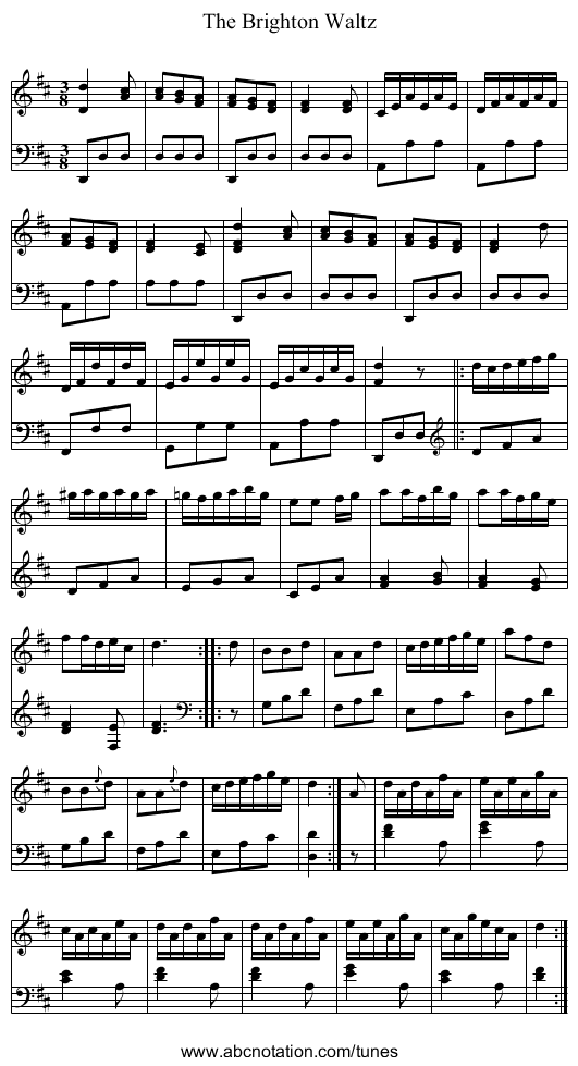 Brighton Waltz, The - staff notation