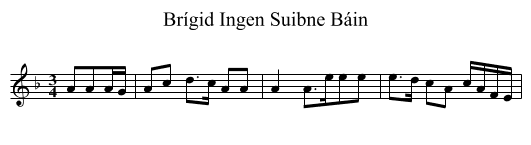 Brígid Ingen Suibne Báin - staff notation