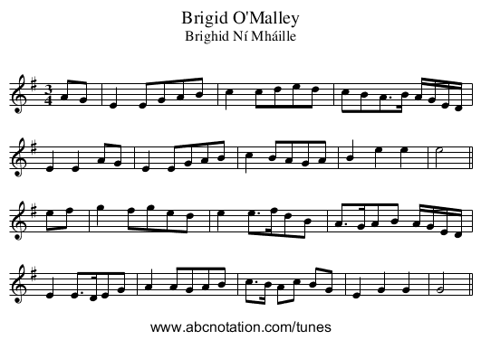 Brigid O'Malley - staff notation