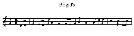 Brigid's - staff notation