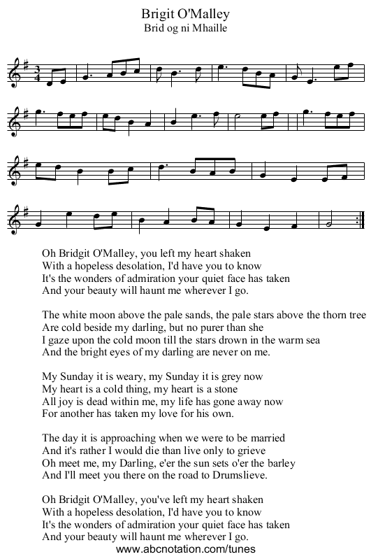 Brigit O'Malley - staff notation