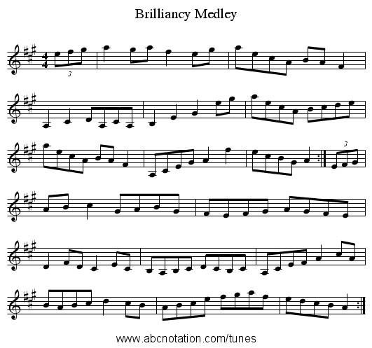 Brilliancy Medley - staff notation