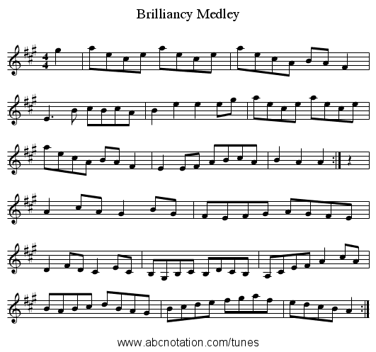 Brilliancy Medley - staff notation