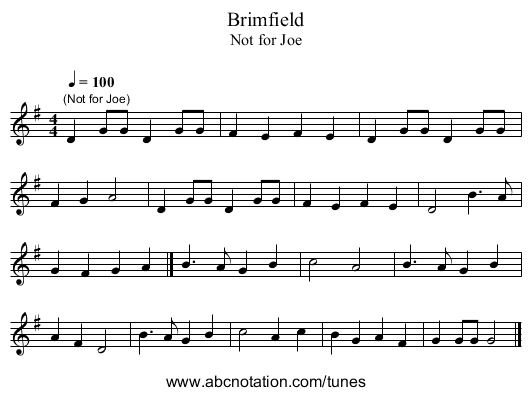Brimfield - staff notation