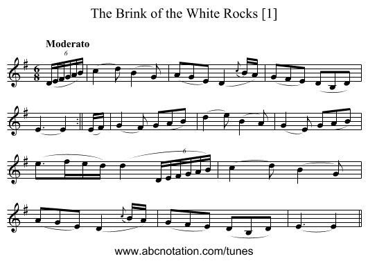 Brink of the White Rocks [1], The - staff notation