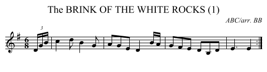 BRINK OF THE WHITE ROCKS (1), The - staff notation