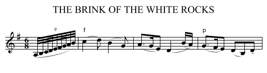 BRINK OF THE WHITE ROCKS, THE  - staff notation