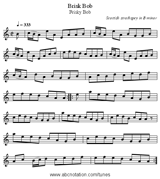Brisk Bob - staff notation