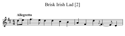 Brisk Irish Lad [2] - staff notation