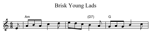 Brisk Young Lads - staff notation