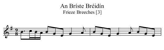 Bríste Bréidín, An - staff notation