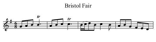 Bristol Fair - staff notation