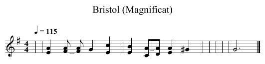 Bristol (Magnificat) - staff notation