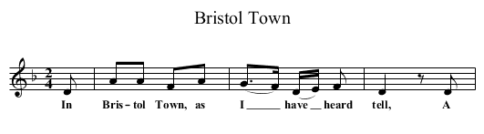 Bristol Town - staff notation