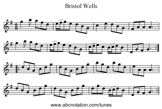 Bristol Wells - staff notation