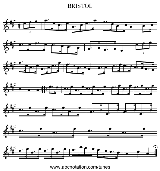 BRISTOL - staff notation