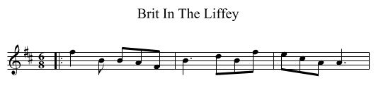 Brit In The Liffey - staff notation