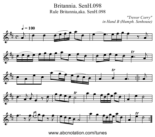 Britannia. SenH.098 - staff notation