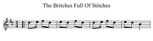 Britches Full Of Stitches, The  - staff notation