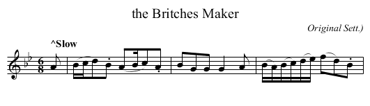 Britches Maker, the  - staff notation