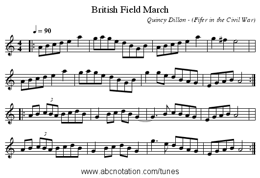 British Field March - staff notation