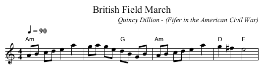 British Field March - staff notation