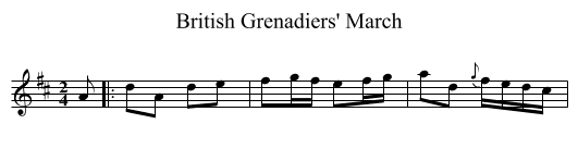 British Grenadiers' March - staff notation