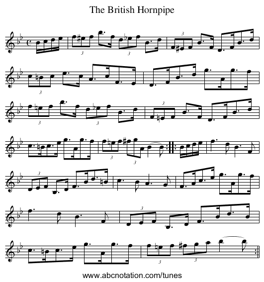 British Hornpipe, The - staff notation
