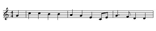 British man of war - Dingle - staff notation