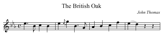 British Oak, The - staff notation
