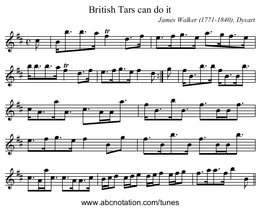 British Tars can do it - staff notation