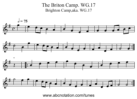 Briton Camp. WG.17, The - staff notation