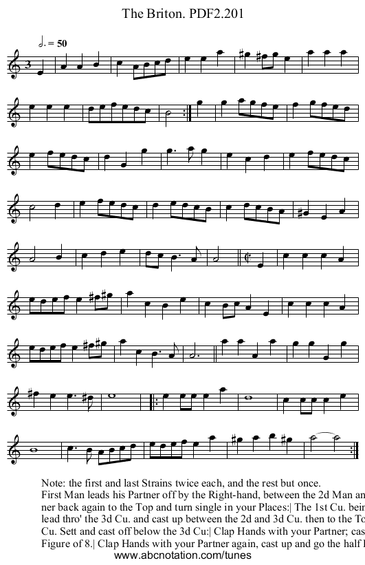 Briton. PDF2.201, The - staff notation