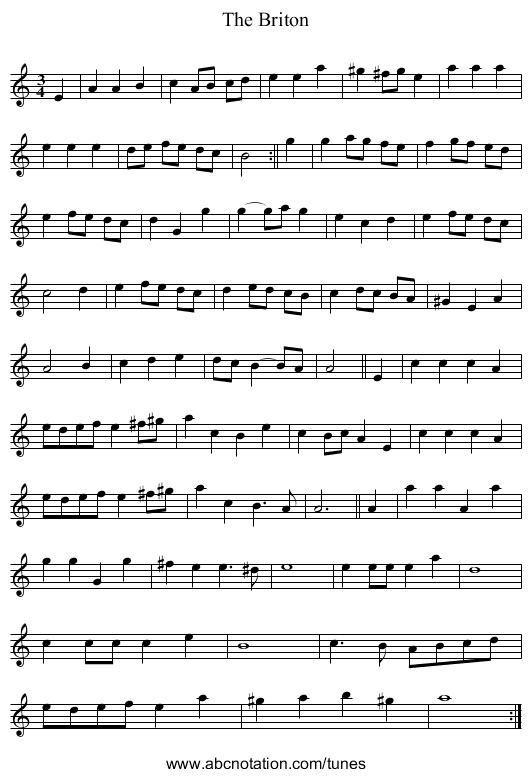 Briton, The - staff notation