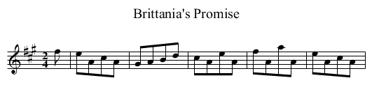 Brittania's Promise - staff notation