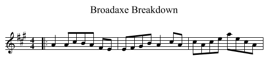 Broadaxe Breakdown - staff notation