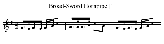 Broad-Sword Hornpipe [1] - staff notation