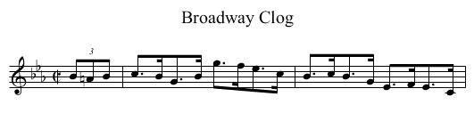 Broadway Clog - staff notation