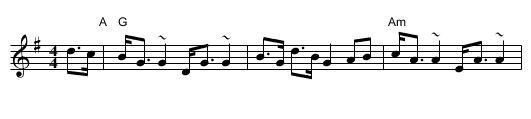 Brochan Lom (Orange and Blue) ABABB - staff notation