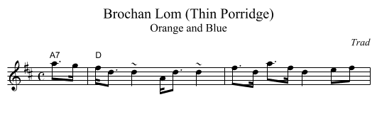 Brochan Lom (Thin Porridge) - staff notation