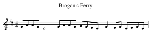 Brogan's Ferry - staff notation
